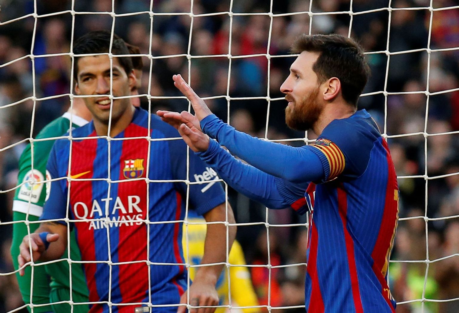 Luis Suarez ja Lionel Messi.