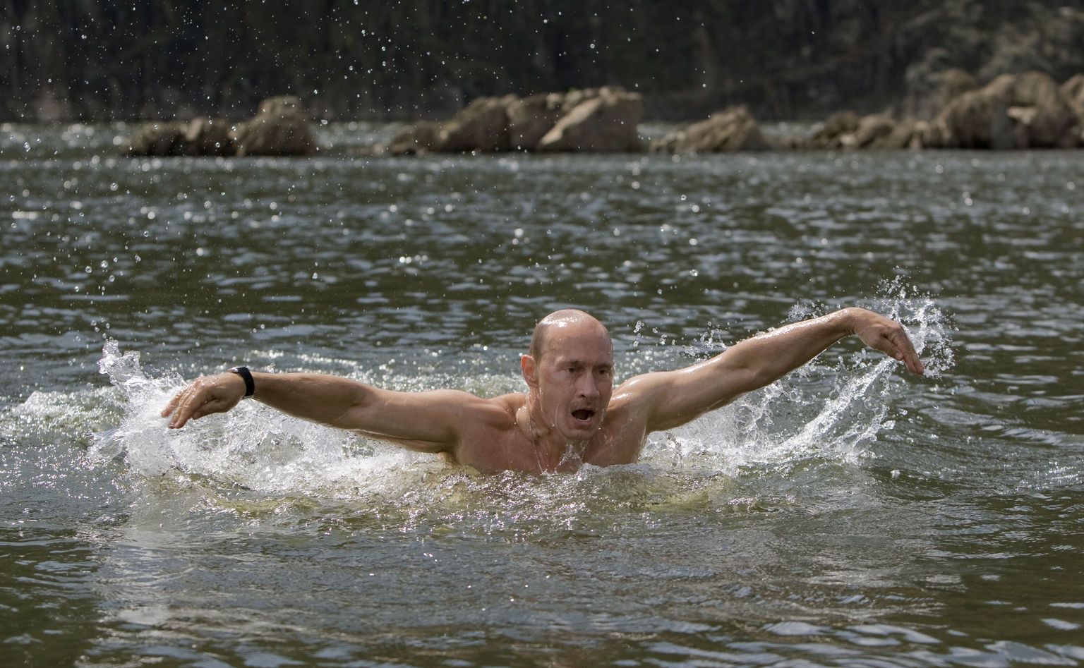 Владимир Путин на отдыхе в Тыве.