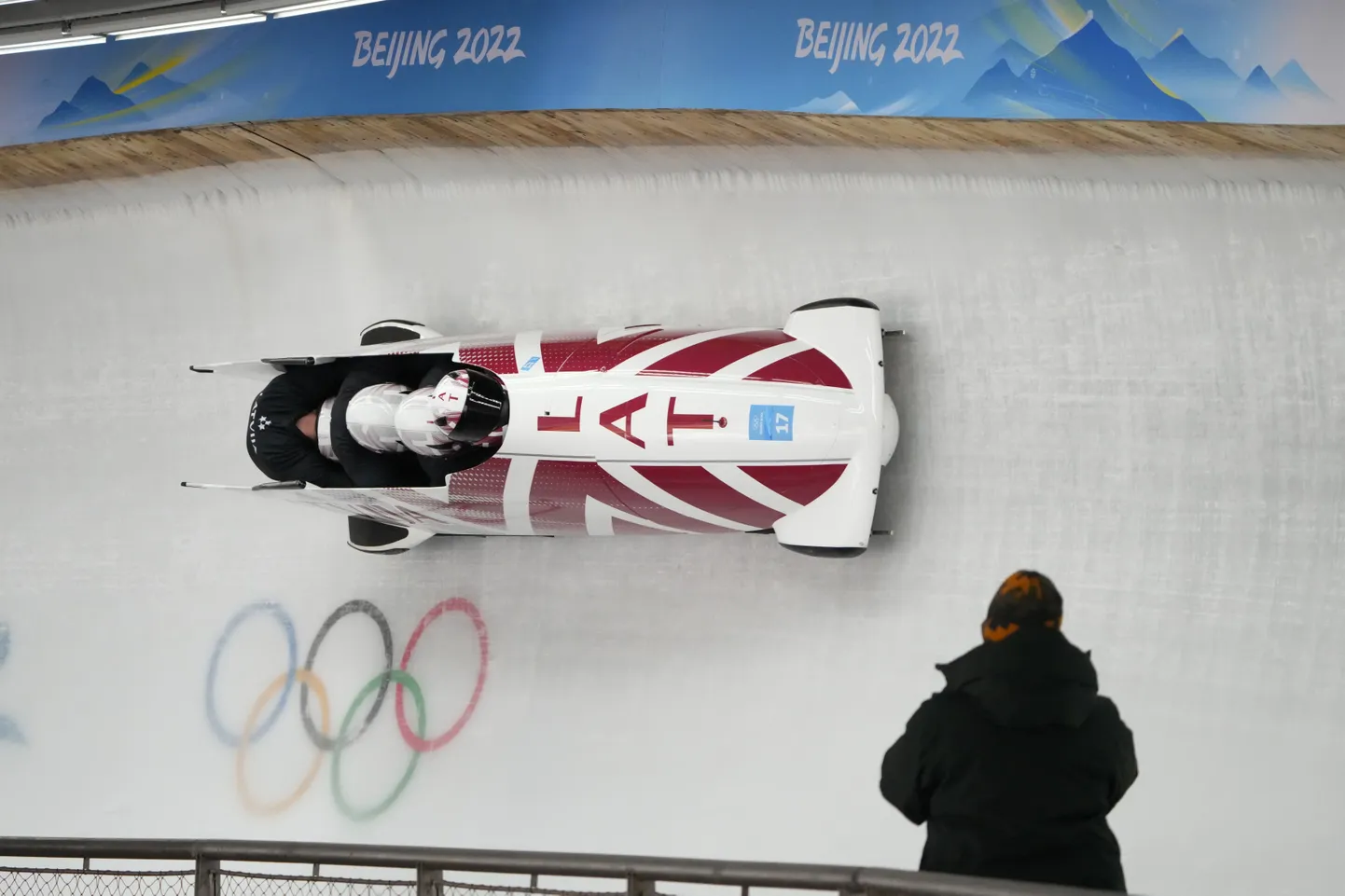Oskara Ķibermaņa vadītais bobsleja četrinieks.