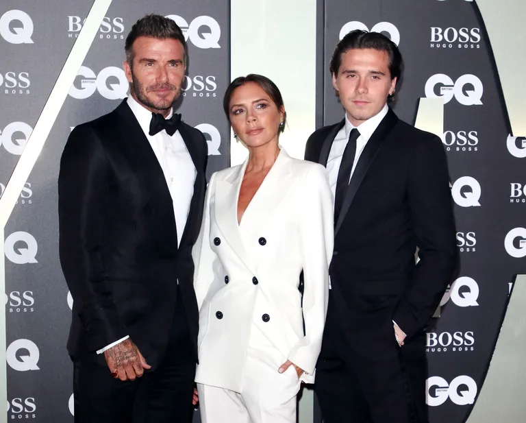 David, Victoria ja Brooklyn Beckham.