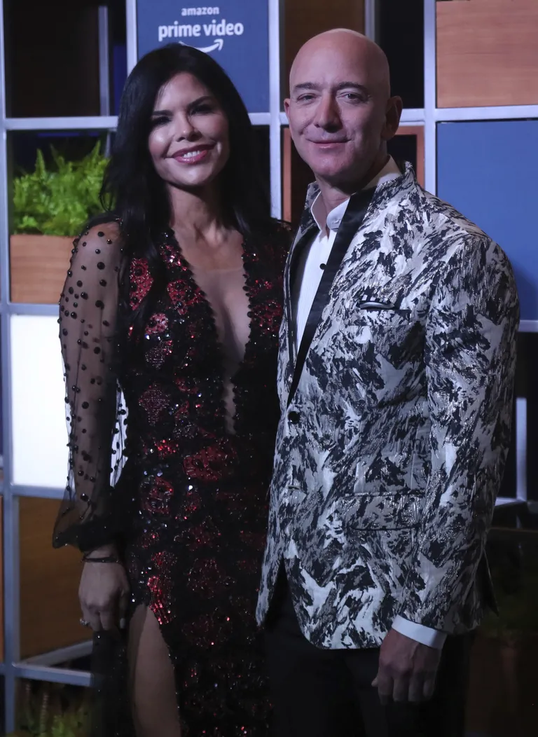Jeff Bezos ja Lauren Sanchez 16. jaanuaril 2020 Indias Mumbais.