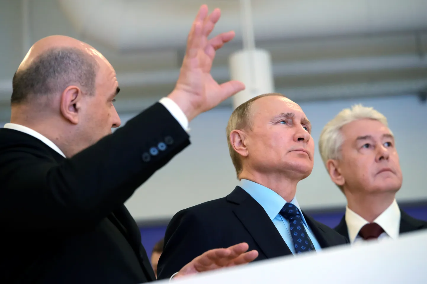 Михаил Мишустин, Владимир Путин и Сергей Собянин.
