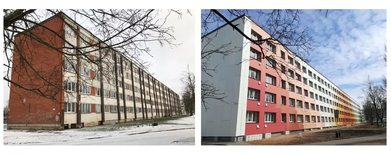 Daudzdzīvokļu ēka Daugavas ielā 2, Salaspilī PIRMS un PĒC atjaunošanas