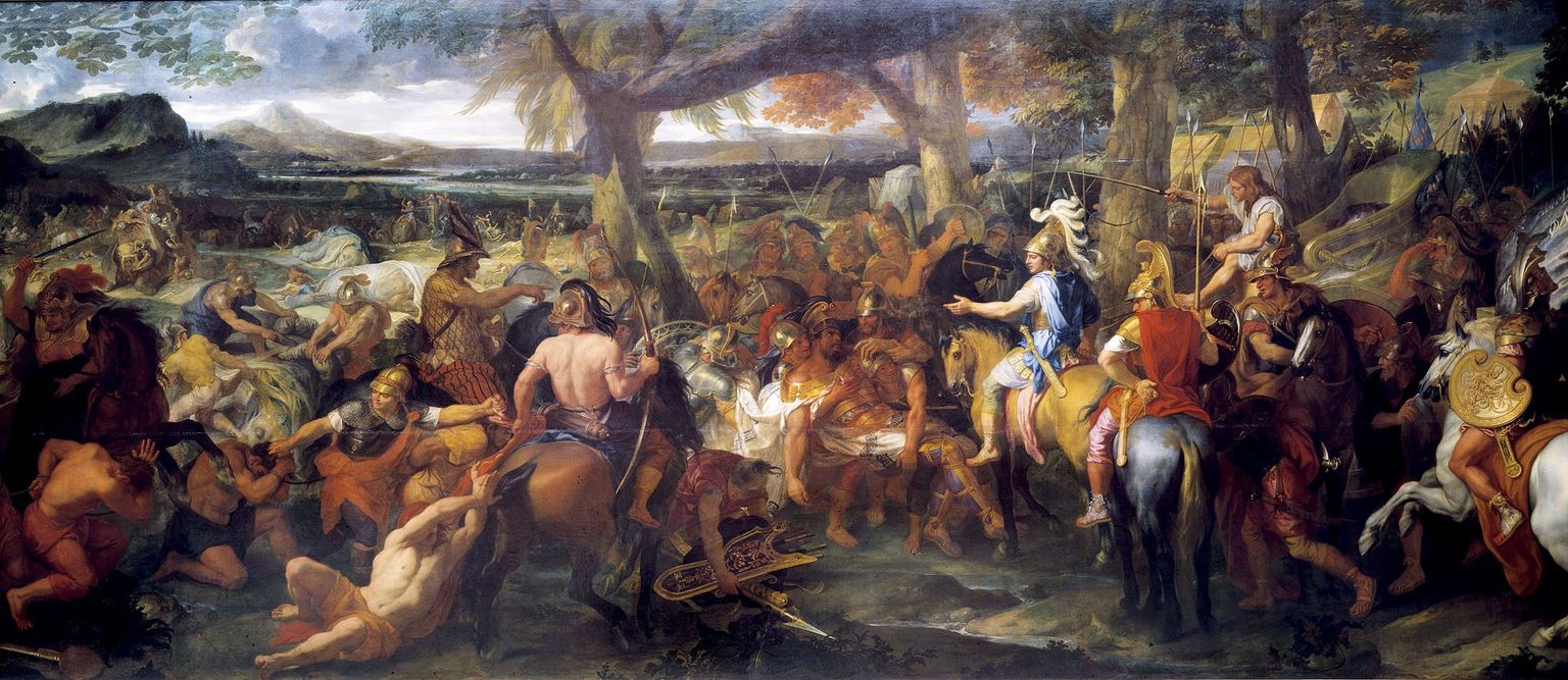 Hydaspese lahing on Aleksander Suure India sõjaretke kuulsaim episood, mida on tihti jäädvustatud maalikunstis. Pildil on lahingut kujutanud prantsuse kunstnik Charles Le Brun