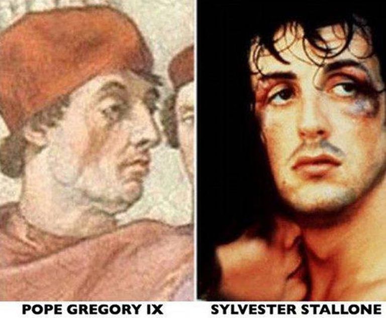 Sylvester Stallone (paremal) ja paavst Gregorius IX