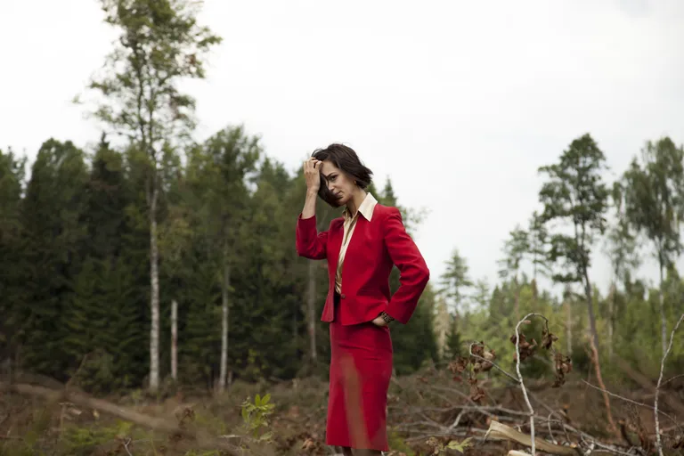 Inga Salurand sarja «Pank» võtetel.