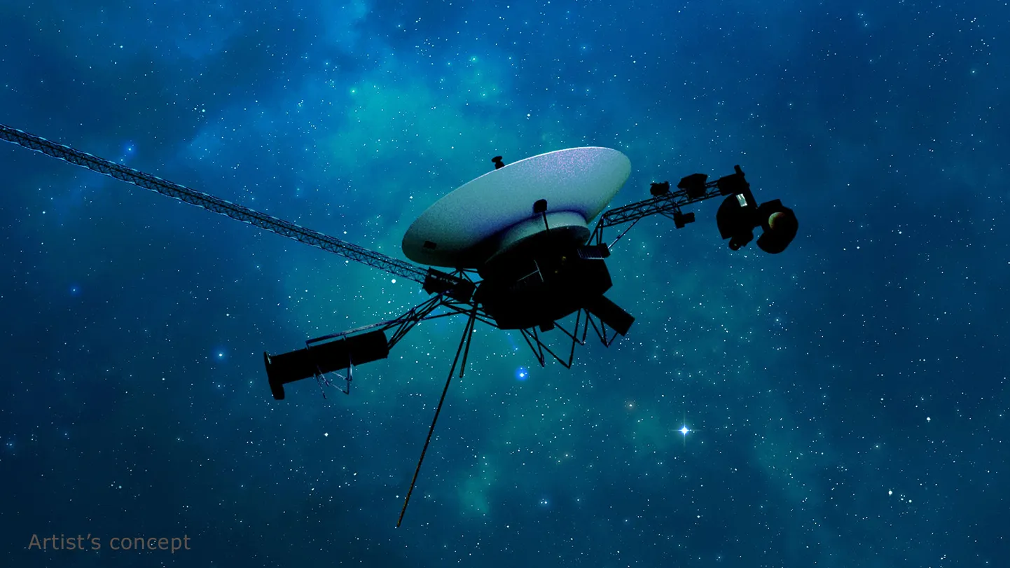 Selline näeb välja Päikesesüsteemist lahkunud kosmoselaev Voyager. See on kunstniku nägemus.