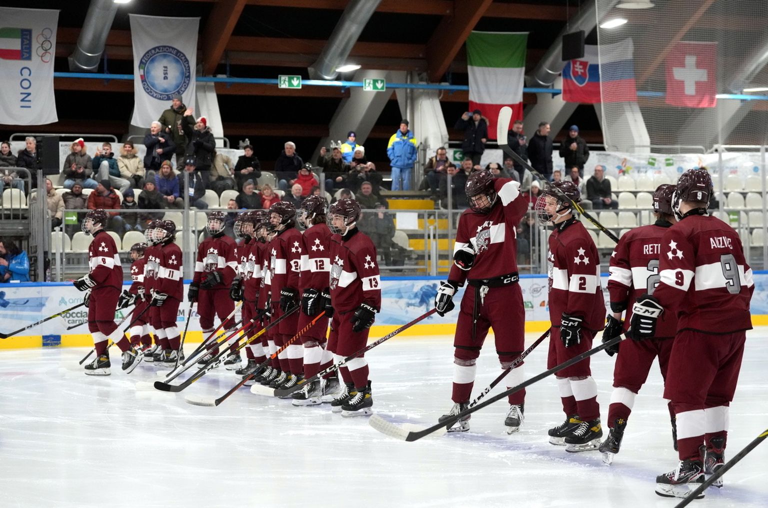 Latvijas jauniešu hokeja izlase Eiropas Jaunatnes ziemas Olimpiādē.