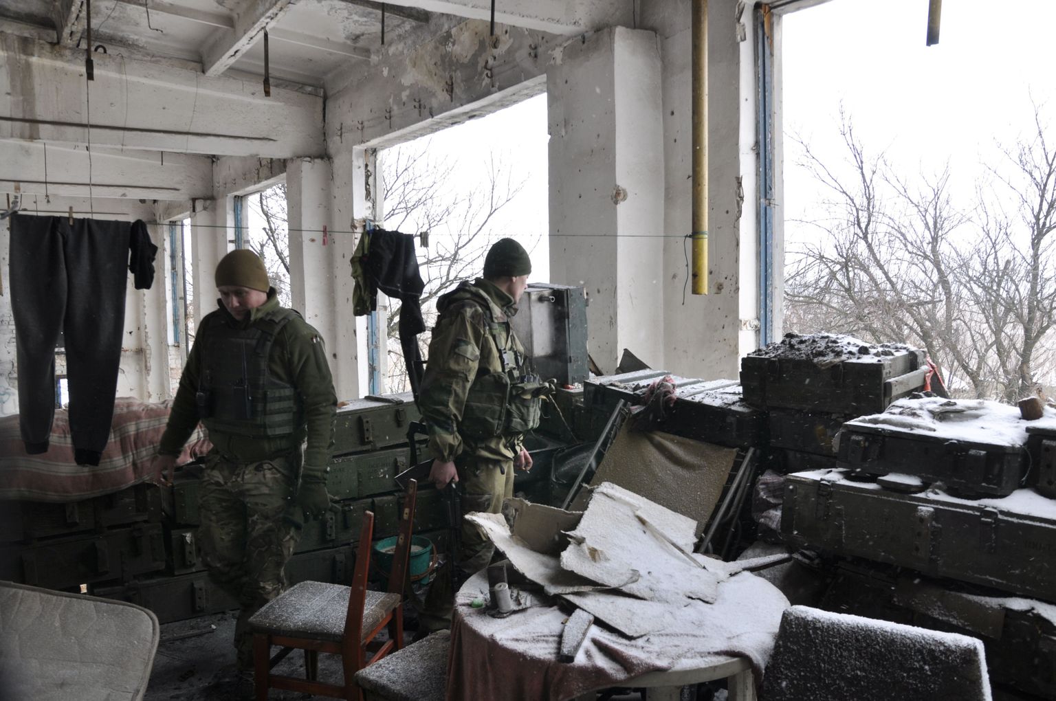 Ukraina dessantväelased jaanuari lõpus positsioonidel Piski külas Donetski külje all, 500 meetrit kurikuulsast lennujaamast, mis sai 2014 aastal kuulsaks kui üks kuulsamaid vastasseisu kohti Donbassi sõjas. Avdijevka all alanud lahingutes ründasid separatistid ka neid, muuhulgas tulistati tankidest, kuid õnneks keegi surma ei saanud.