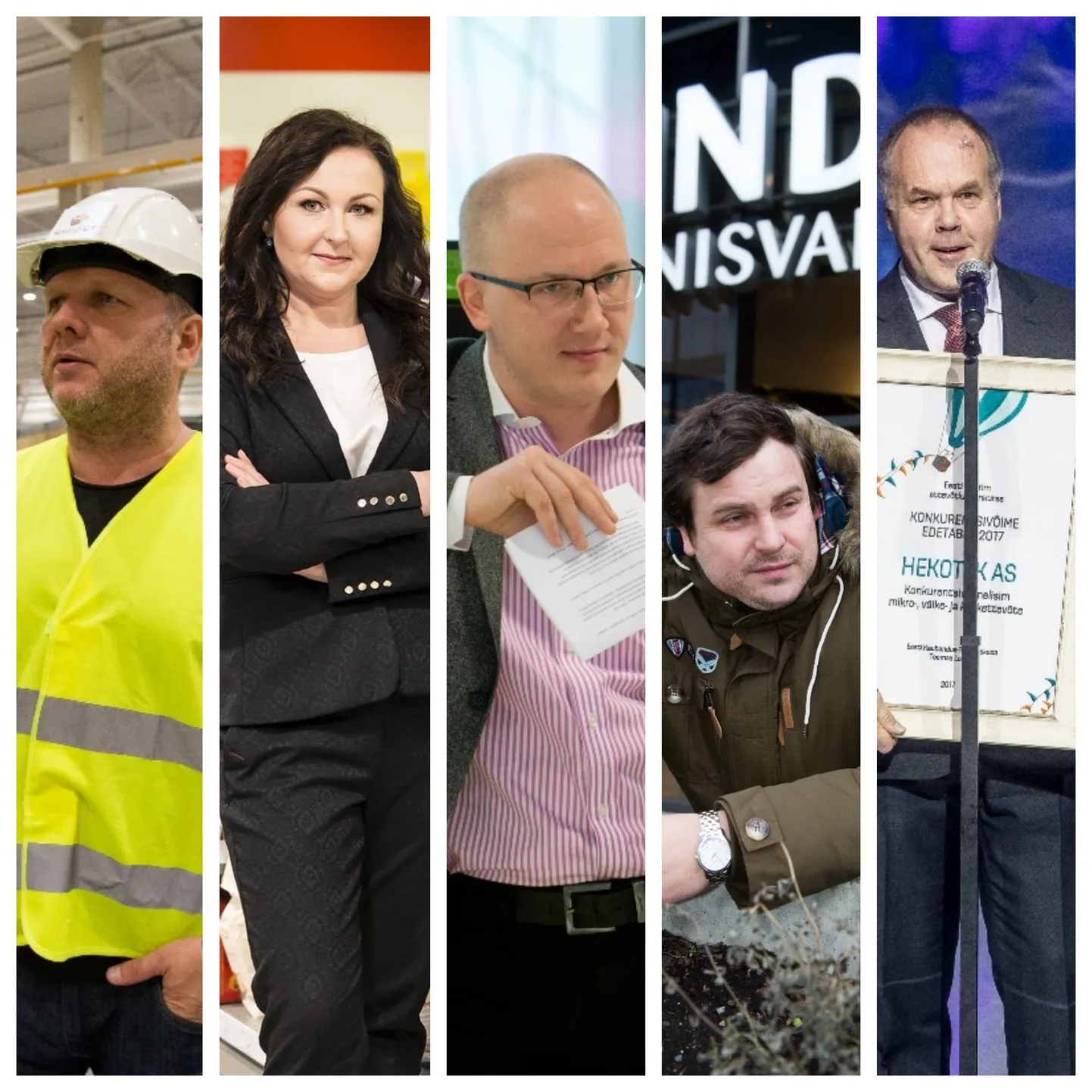 Ettevõtjad (vasakult): Toomas Kalev, Kristi Lomp, Priit Alamäe, Peep Sooman, Heiki Einpaul