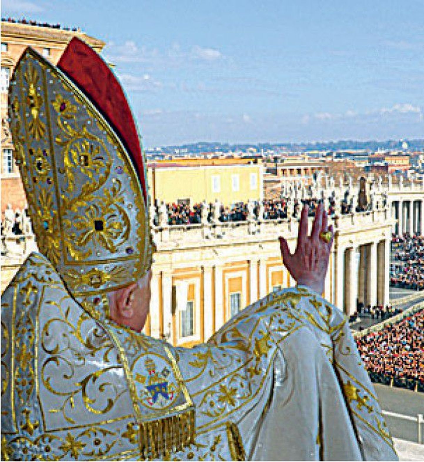 Paavst Benedictus XVI Vatikanis Püha Peetruse katedraali rõdul.