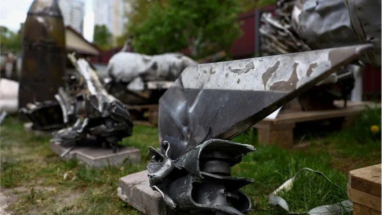 Обломки российской гиперзвуковой ракеты «Кинжал», сбитой в мае 2023 года над Киевом