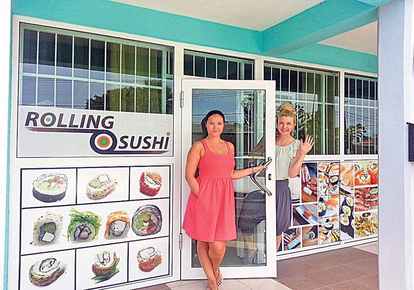Uksed avatud! Kristina Ros ja Maria Lilje äsjaavatud sushirestorani ees.
