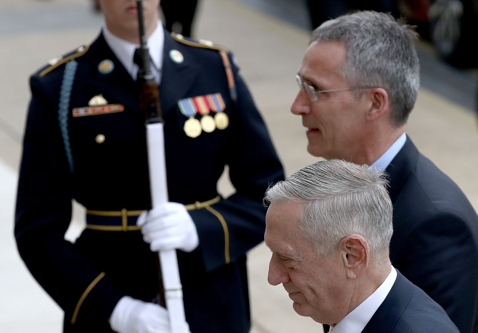 USA kaitseminister James Mattis koos NATO peasekretäri Jens Stoltenbergiga Pentagonis.