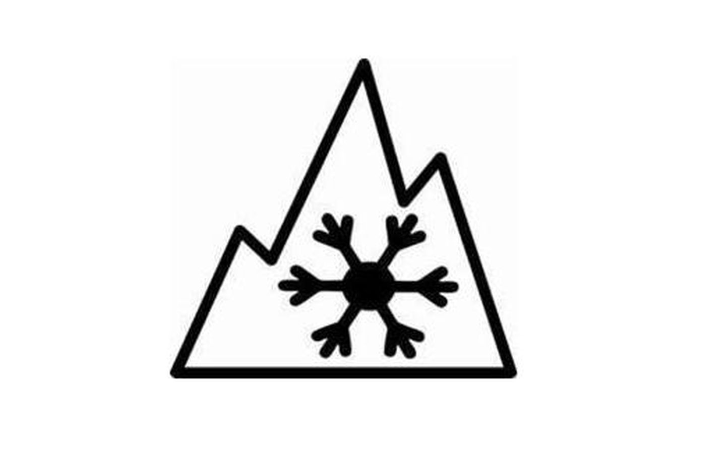 Talverehvi märgis (kolmetipuline mägi ja lumehelves).