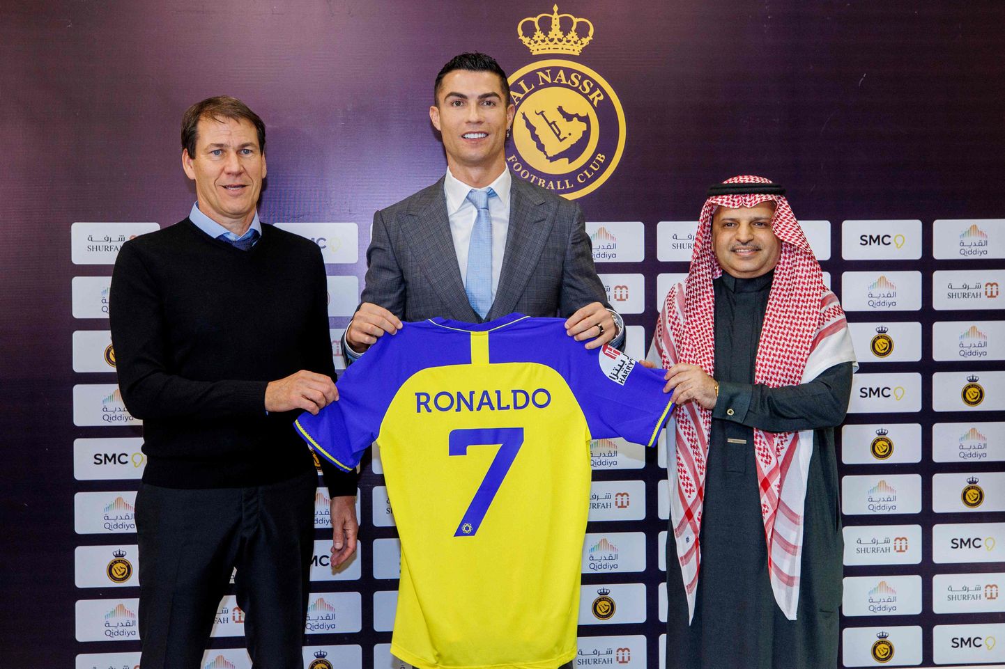 Rudi Garcia (vasakul) ja Cristiano Ronaldo (keskel).