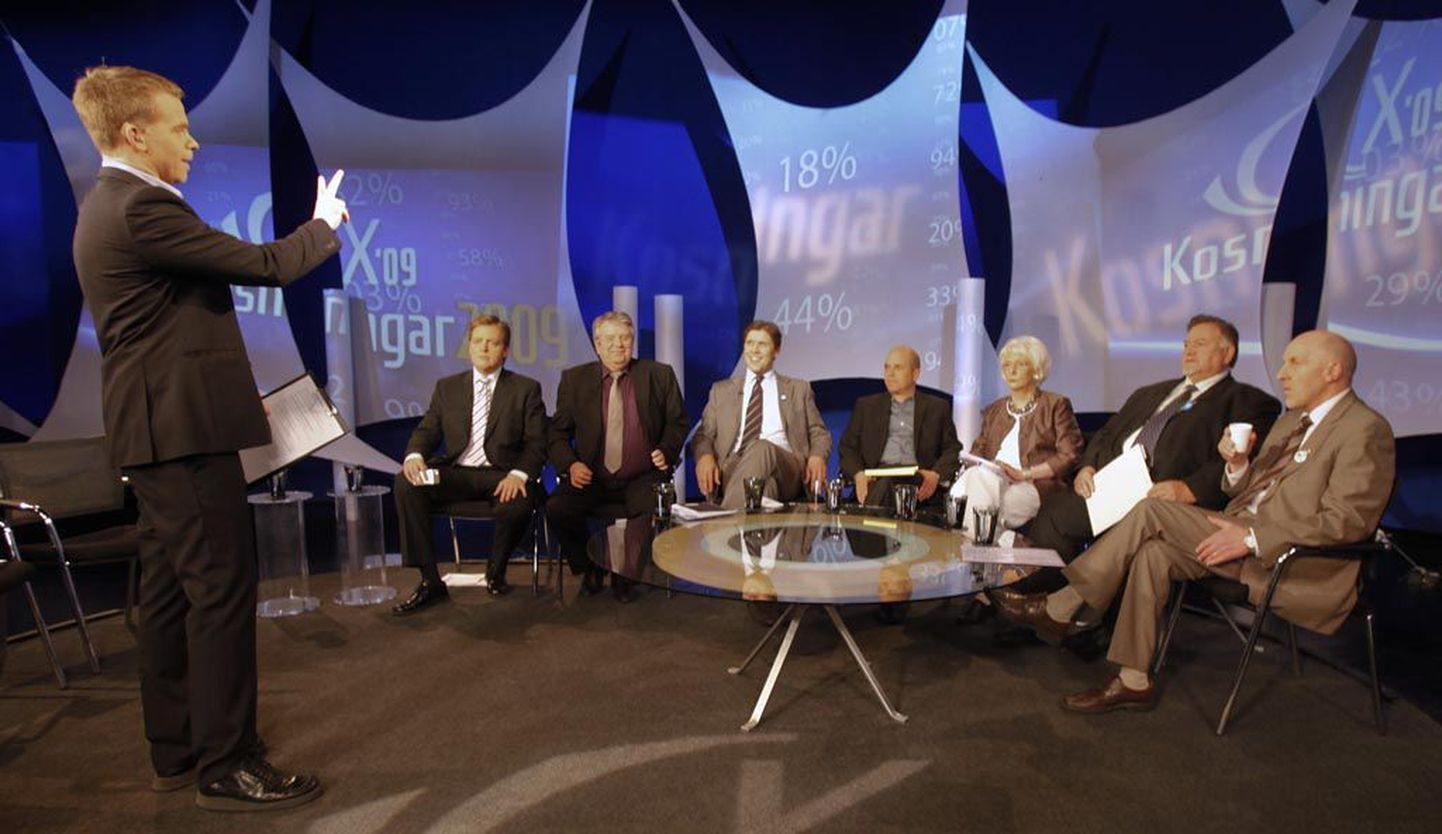 Hetk enne Islandi valimisdebati algust televisioonistuudios.