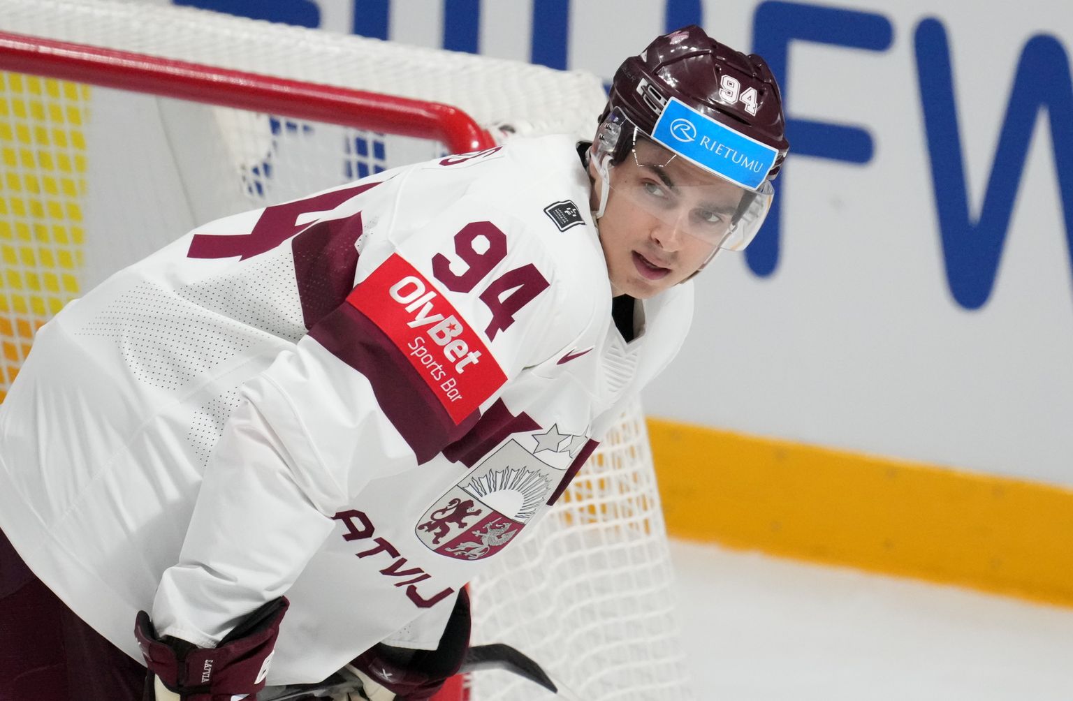 Latvijas hokeja izlases spēlētājs Kristiāns Rubīns (nr.94)