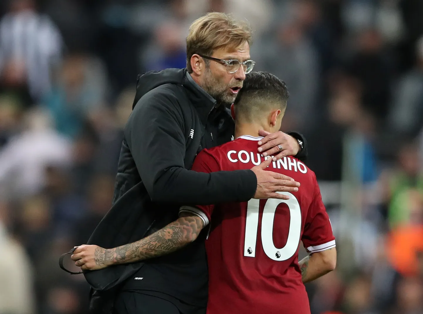 Jürgen Klopp ja Philippe Coutinho.