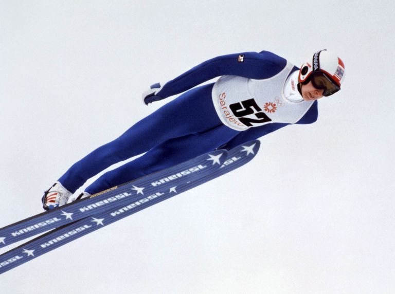 Matti Nykänen 1984 Sarajevo olümpiamängudel K-90 mäe hüppel