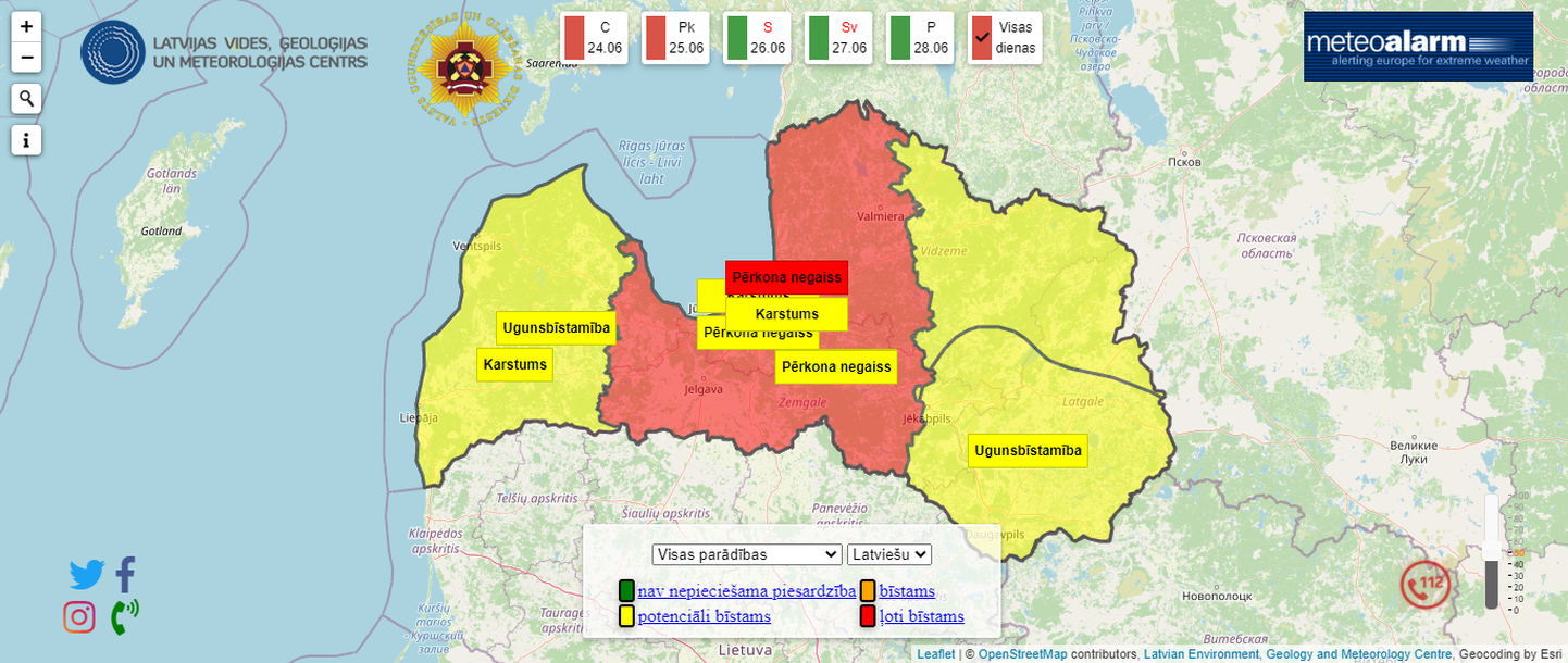 Latvijas karte.