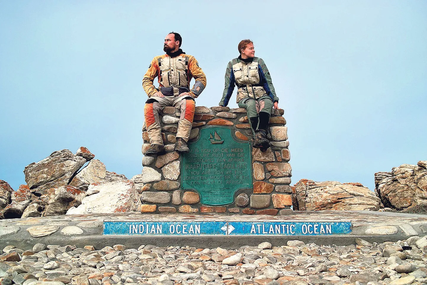 Lõuna-Aafrika Vabariik, Cape Agulhas, kus asub mõtteline joon kahe ookeani vahel.