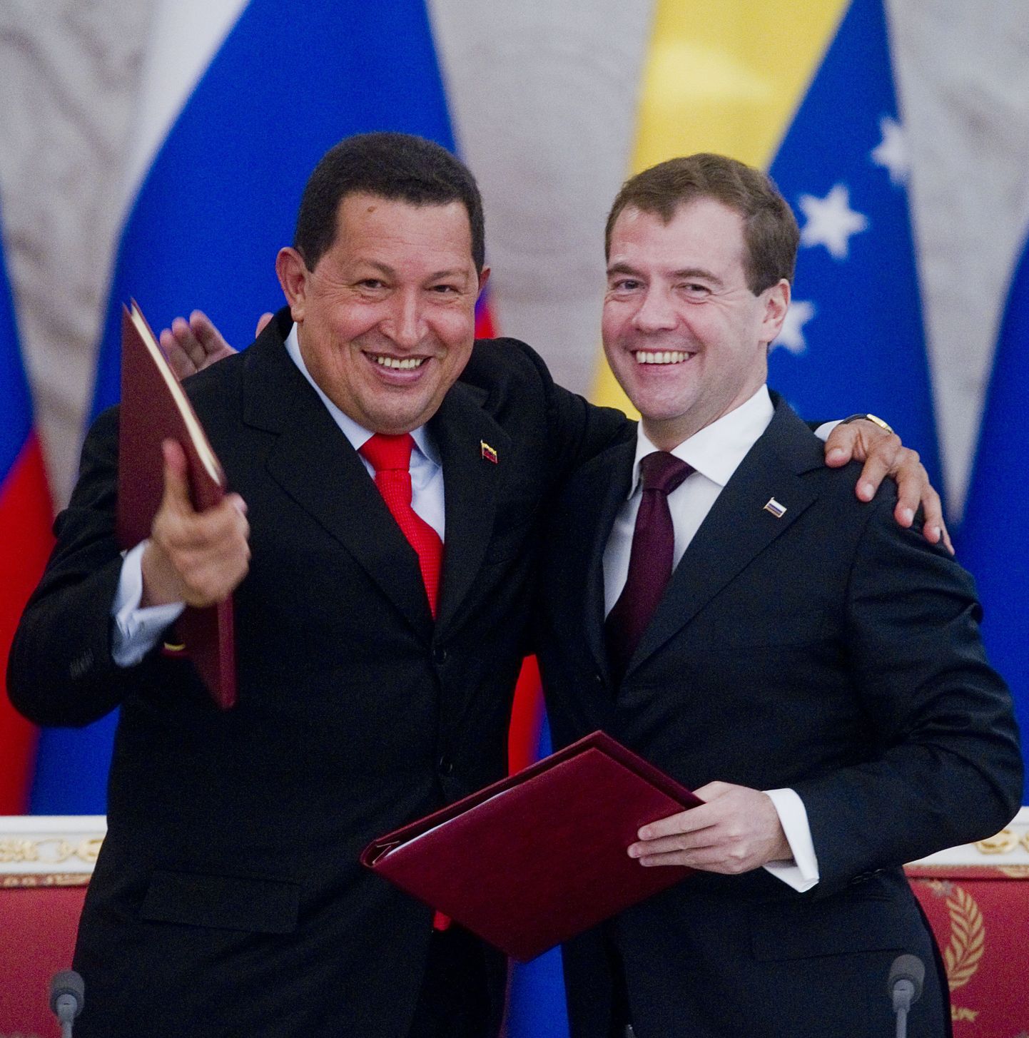 Venezuela president Hugo Chavez ja Venemaa president Dmitri Medvedev.