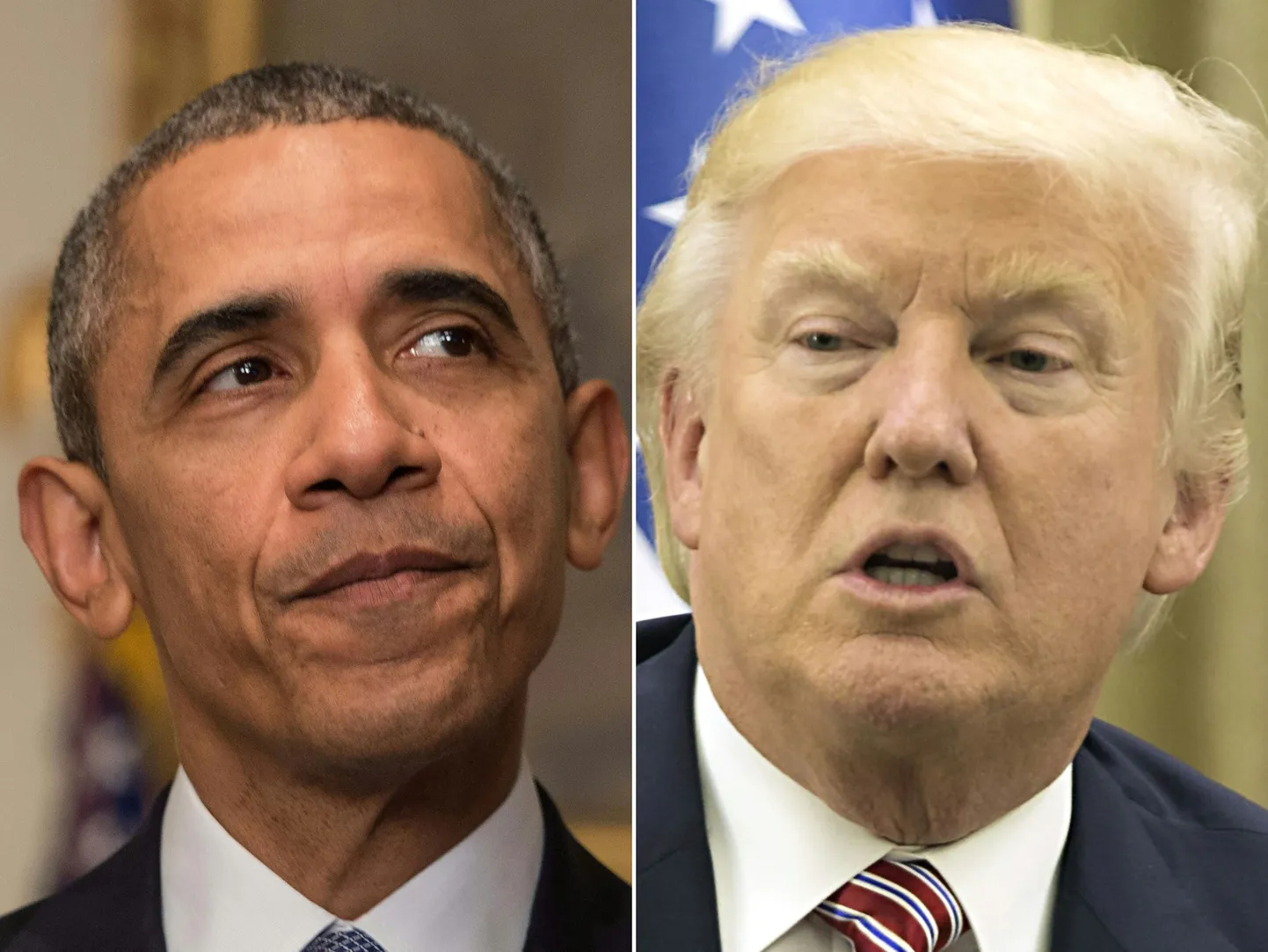 Barack Obama ja Donald Trump.