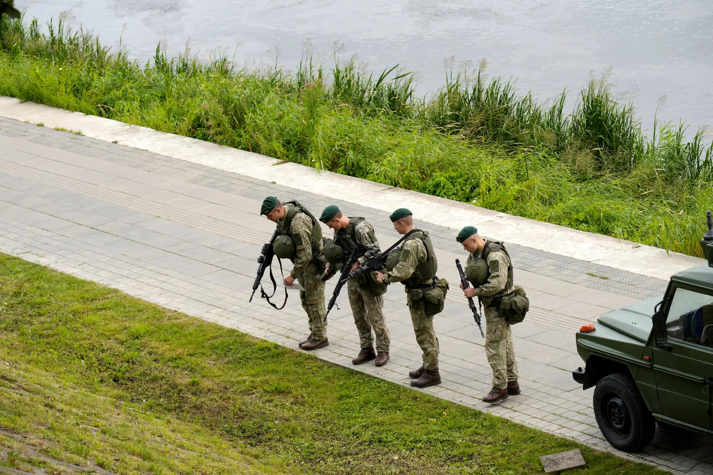 Leedu sõjaväelased Vilniuses patrullimas.