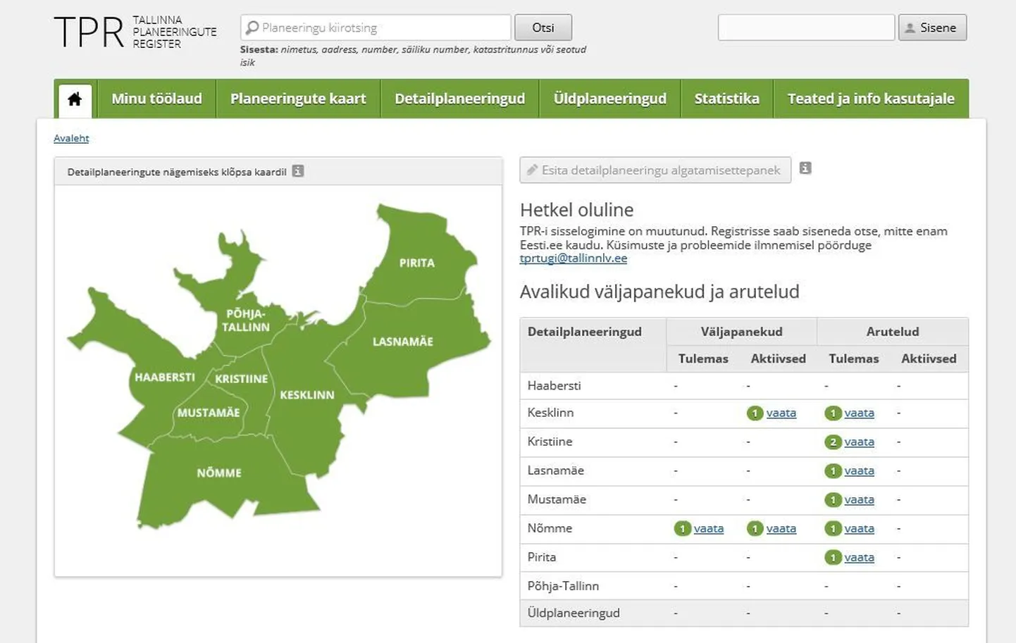 Planeeringute register.