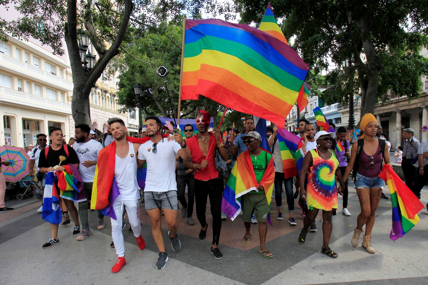 Kuuba LGBT aktivistid Havannas marssimas. Pilt on illustratiivne.