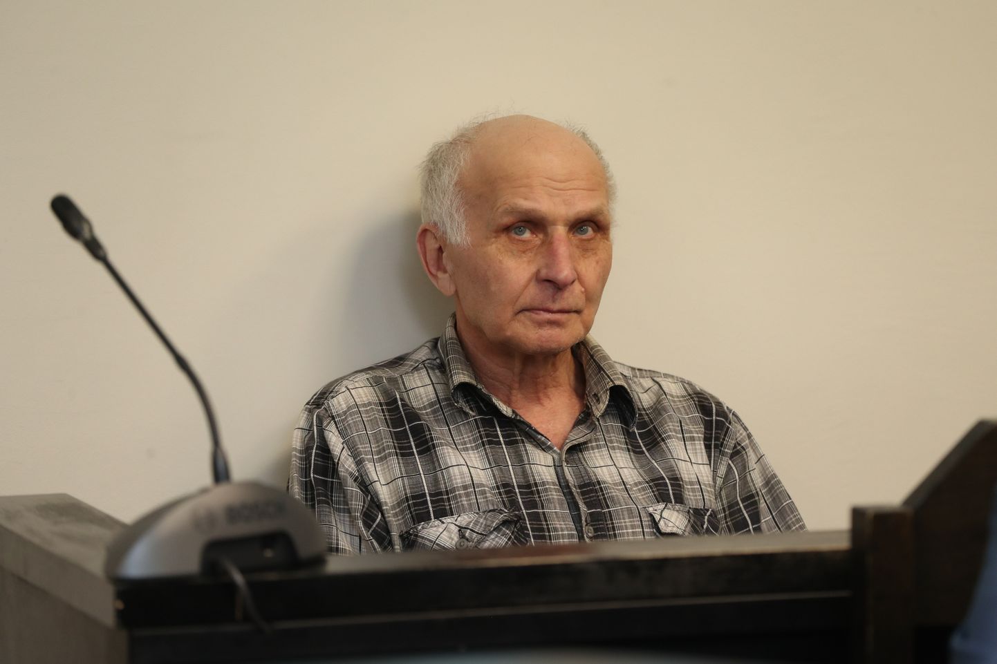 Обвиняемый в стрельбе в Копли Александр Якименко в Харьюском уездном суде.