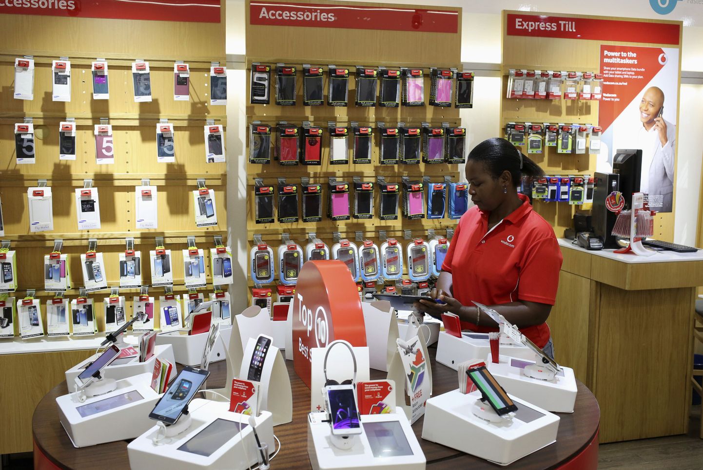 Vodafone'i pood Johannesburgis, Lõuna-Aafrikas.