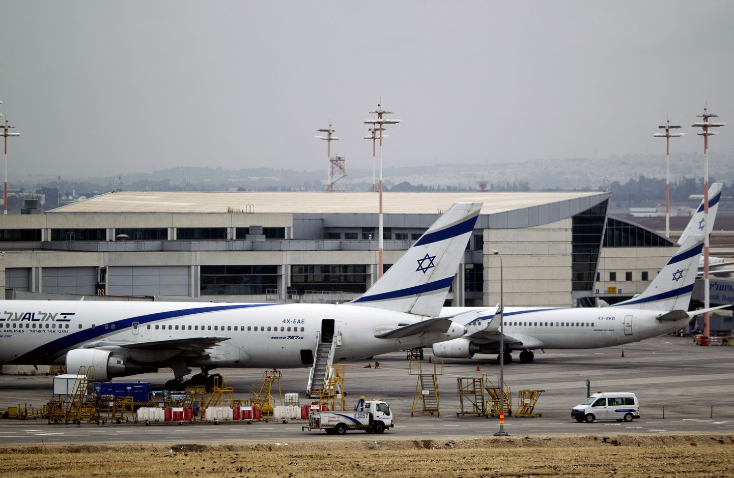 Iisraeli lennufirma El Al lennukid Iisraeli Ben Gurioni lennujaamas.