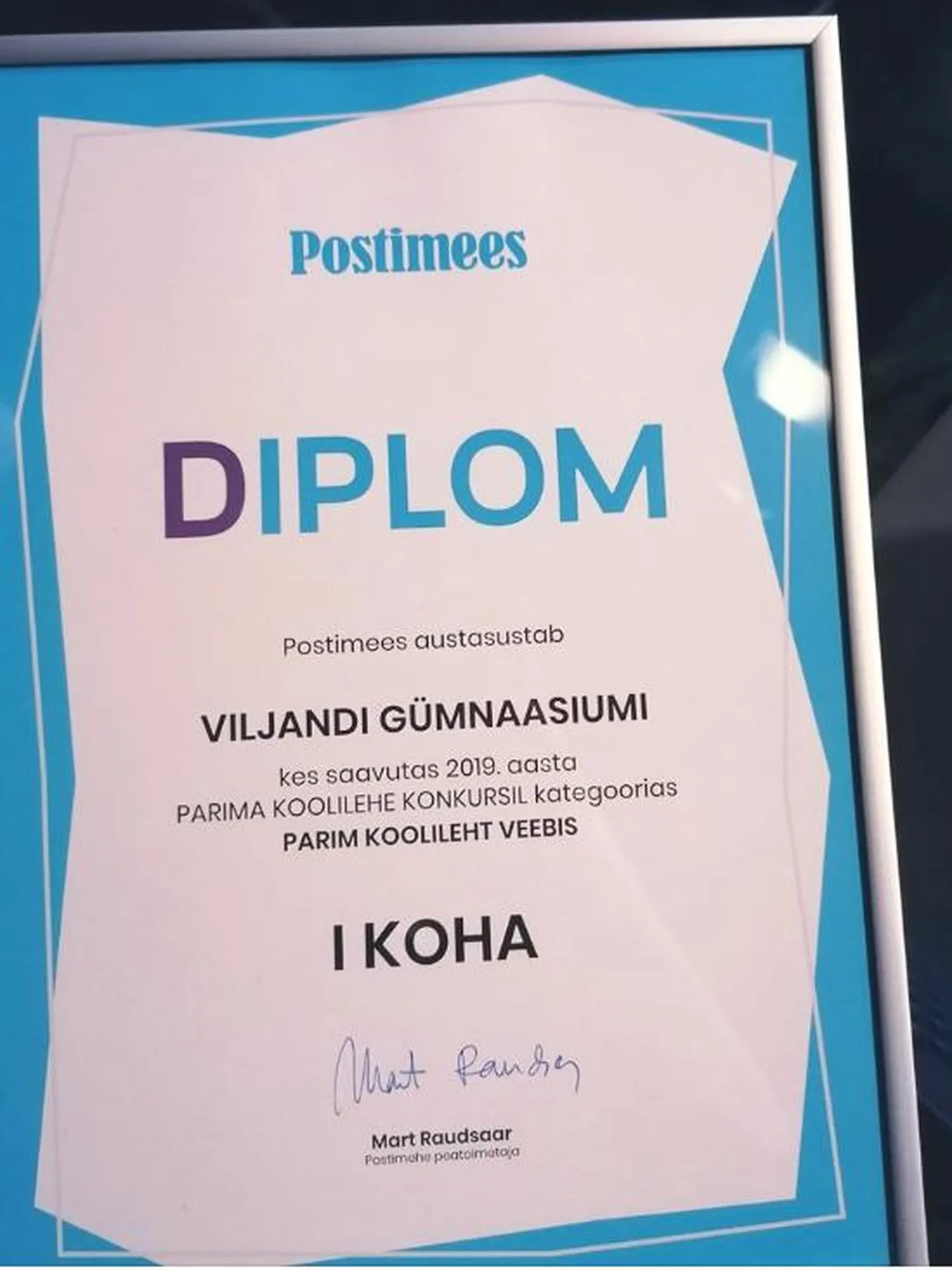 Viljandi gümnaasiumi koolileht sai parima veebilehe tiitli.