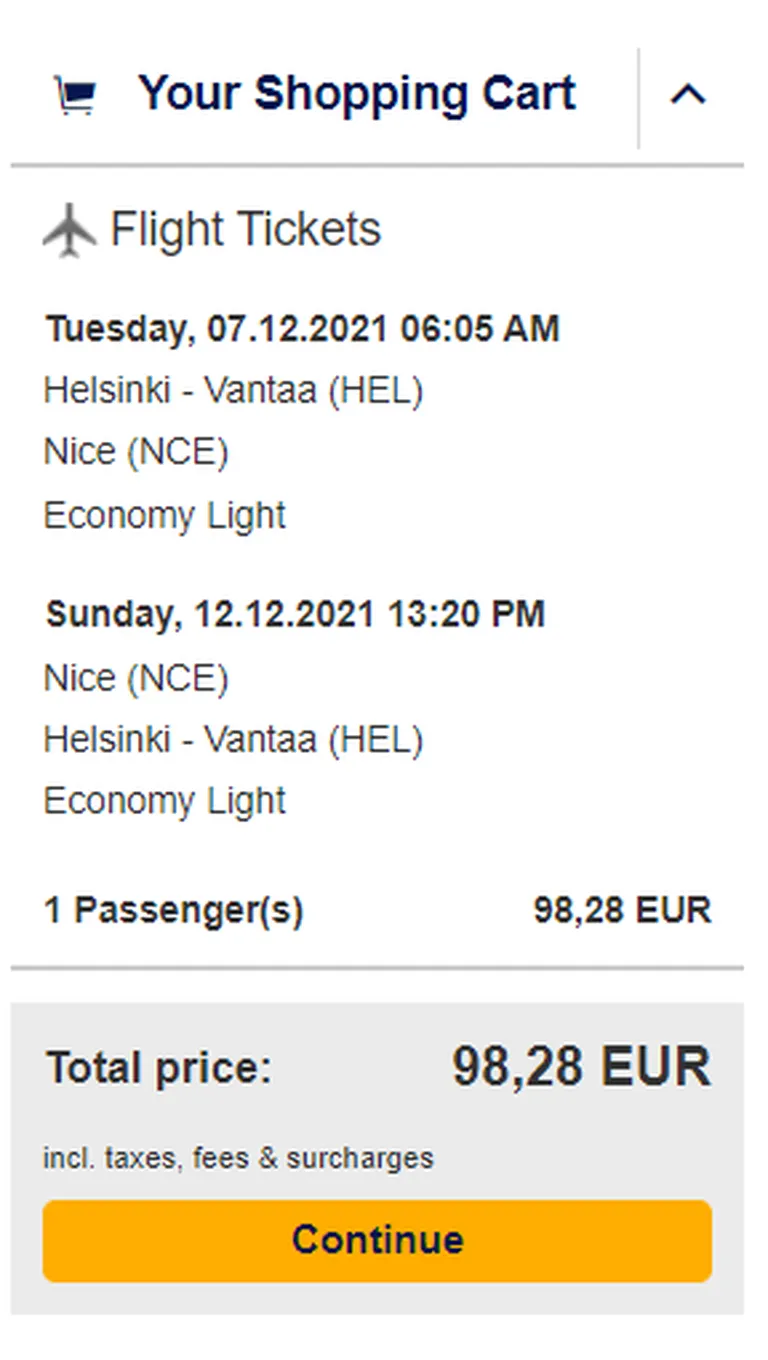 Lufthansa lennupakkumine
