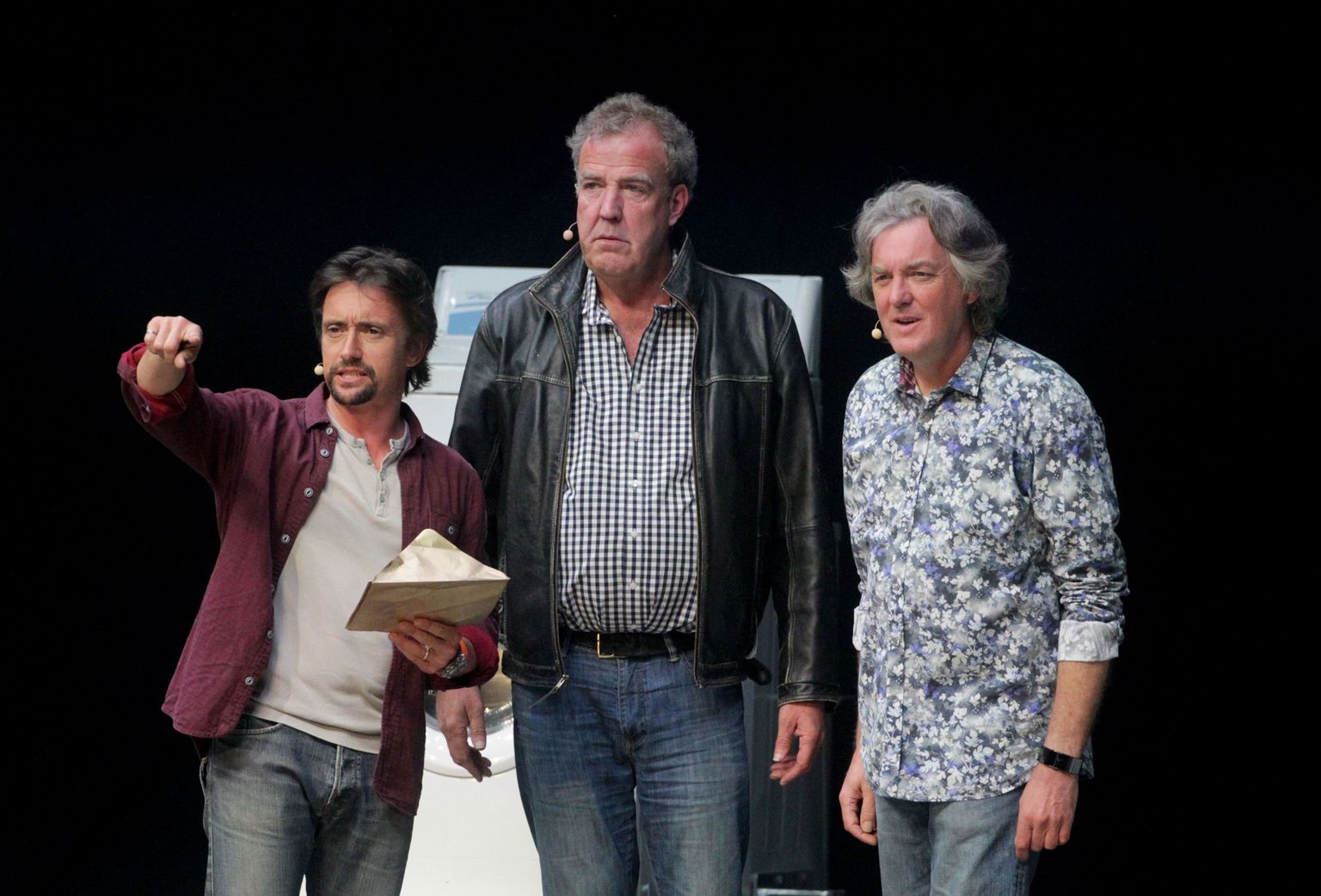 Richard Hammond (vasakul), Jeremy Clarkson ja James May