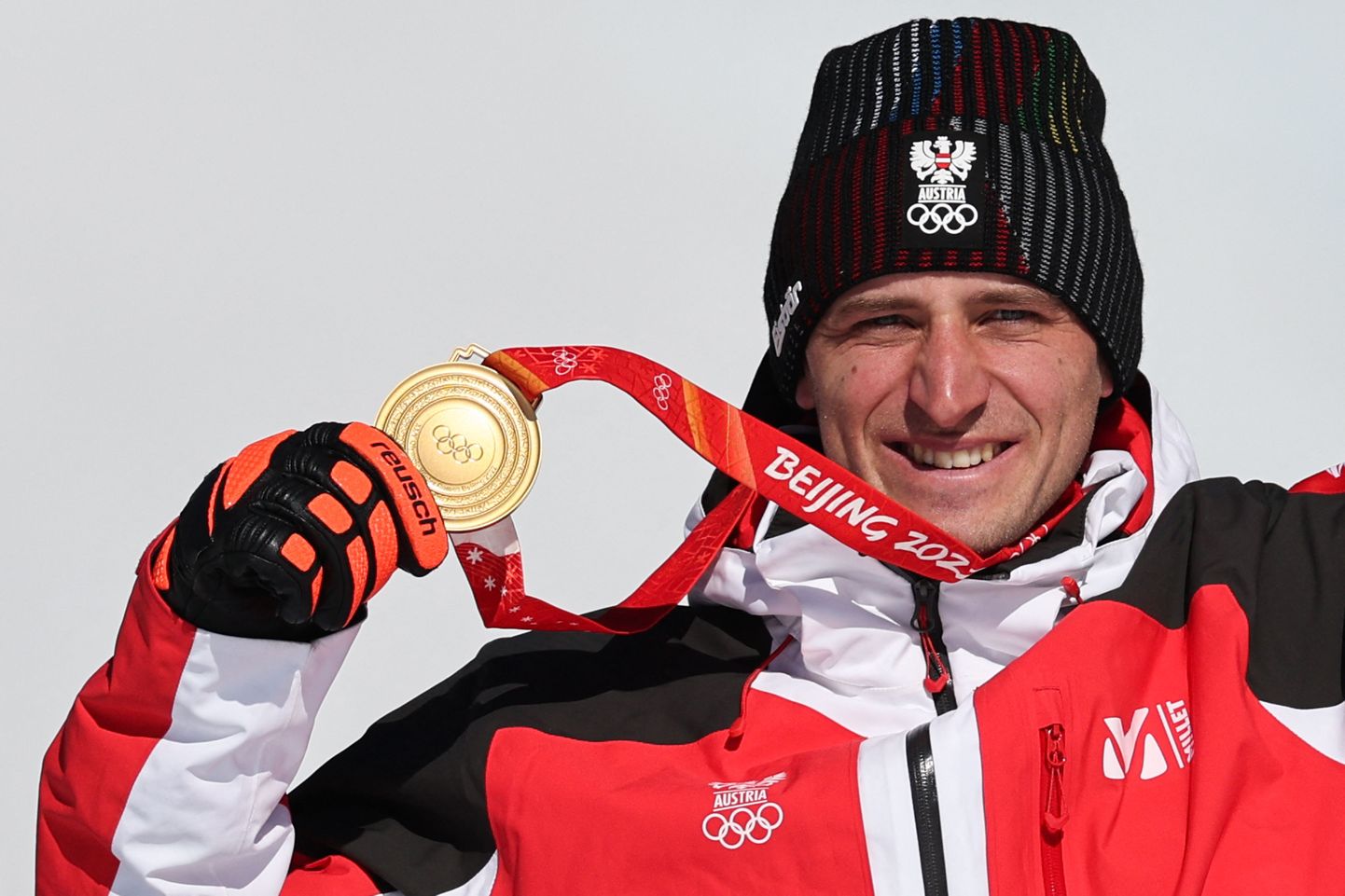 Matthias Mayer Pekingi olümpial võidetud kuldmedaliga.