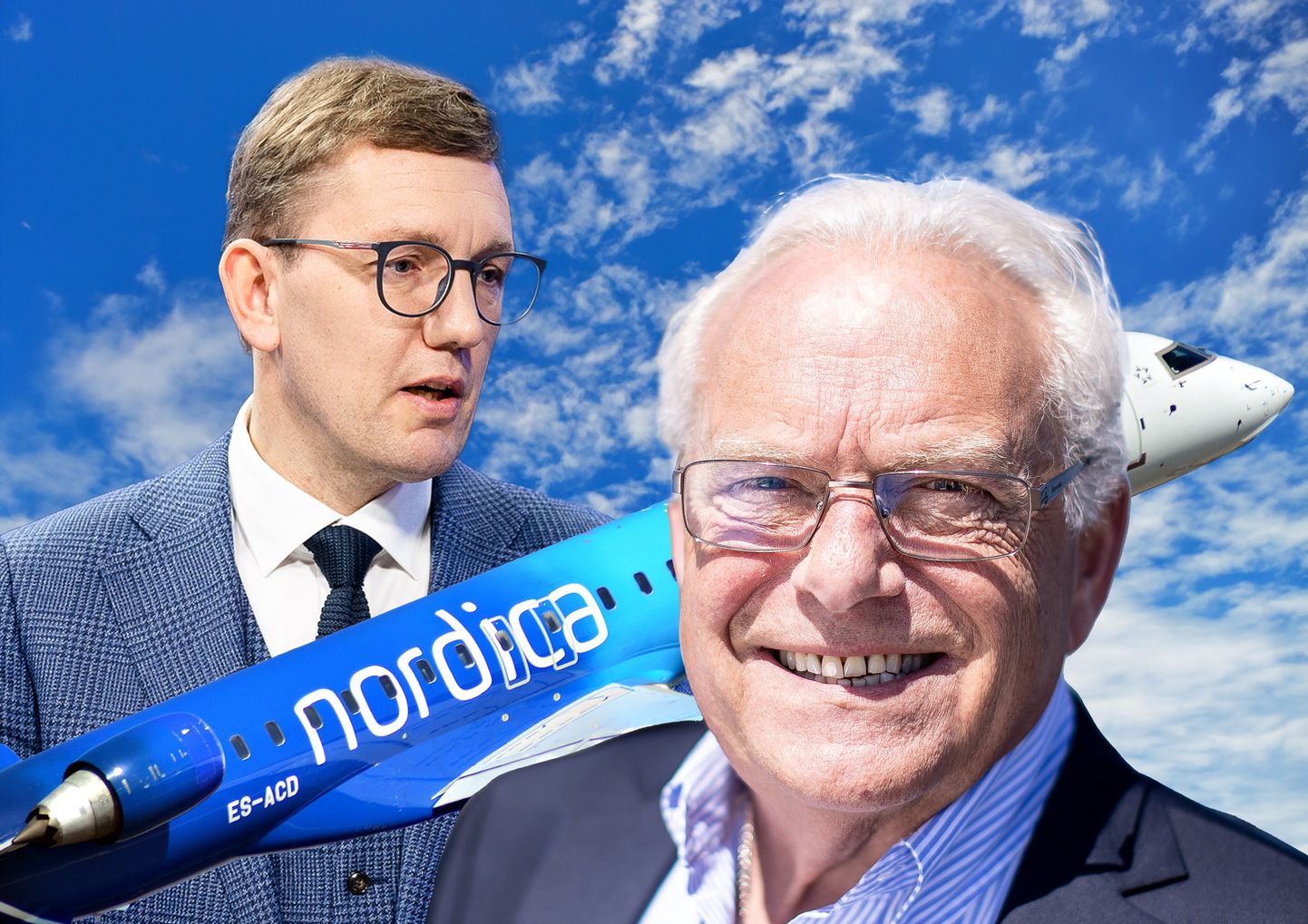 Министр климата Кристен Михал и подавший в отставку с поста председателя правления Nordic Aviation Group Ян Палмер.