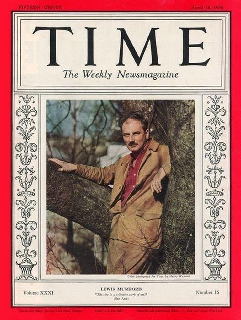 Lewis Mumford ajakirja Time 1938. aasta 18. aprilli numbri kaanel.