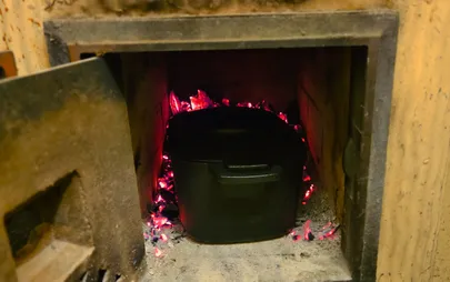 Pudrupott on ahju rännanud