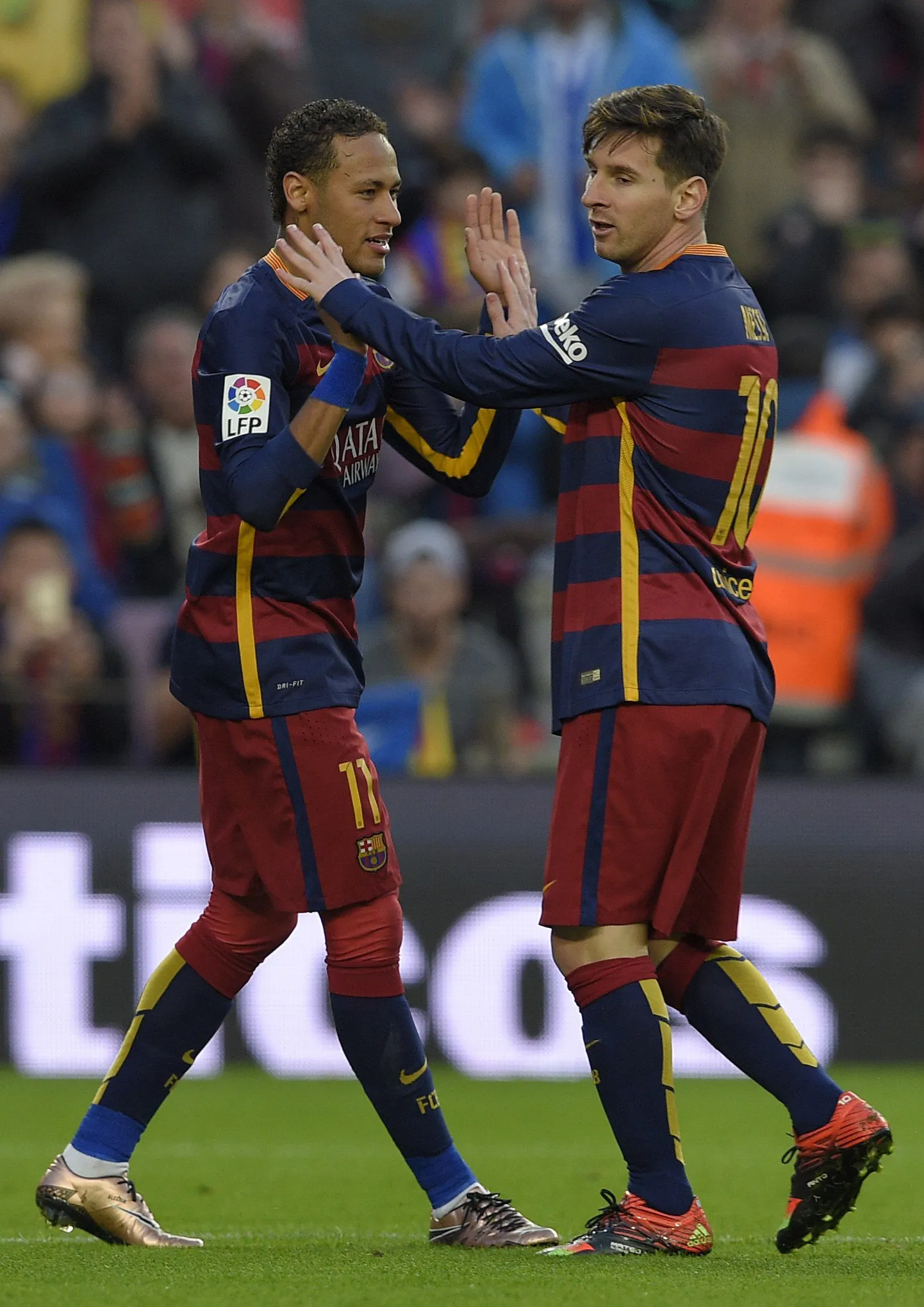 Neymar (vasakul) ja Lionel Messi.