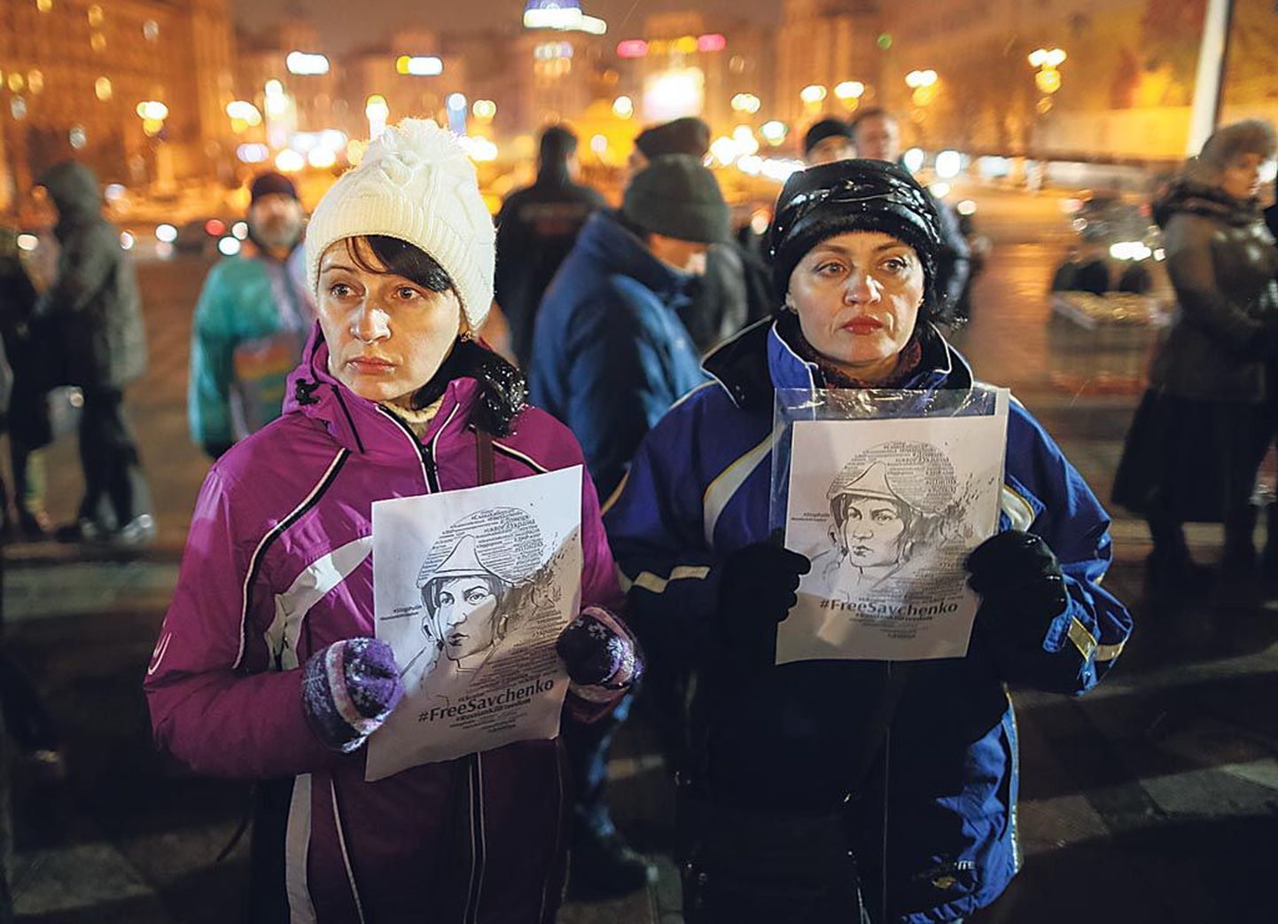Meeleavaldusel Kiievi Sõltumatuse väljakul nõuti Ukraina parlamenti valitud, kuid Venemaal vangistuses viibiva Ukraina sõjalenduri Nadja Savtšenko vabastamist.