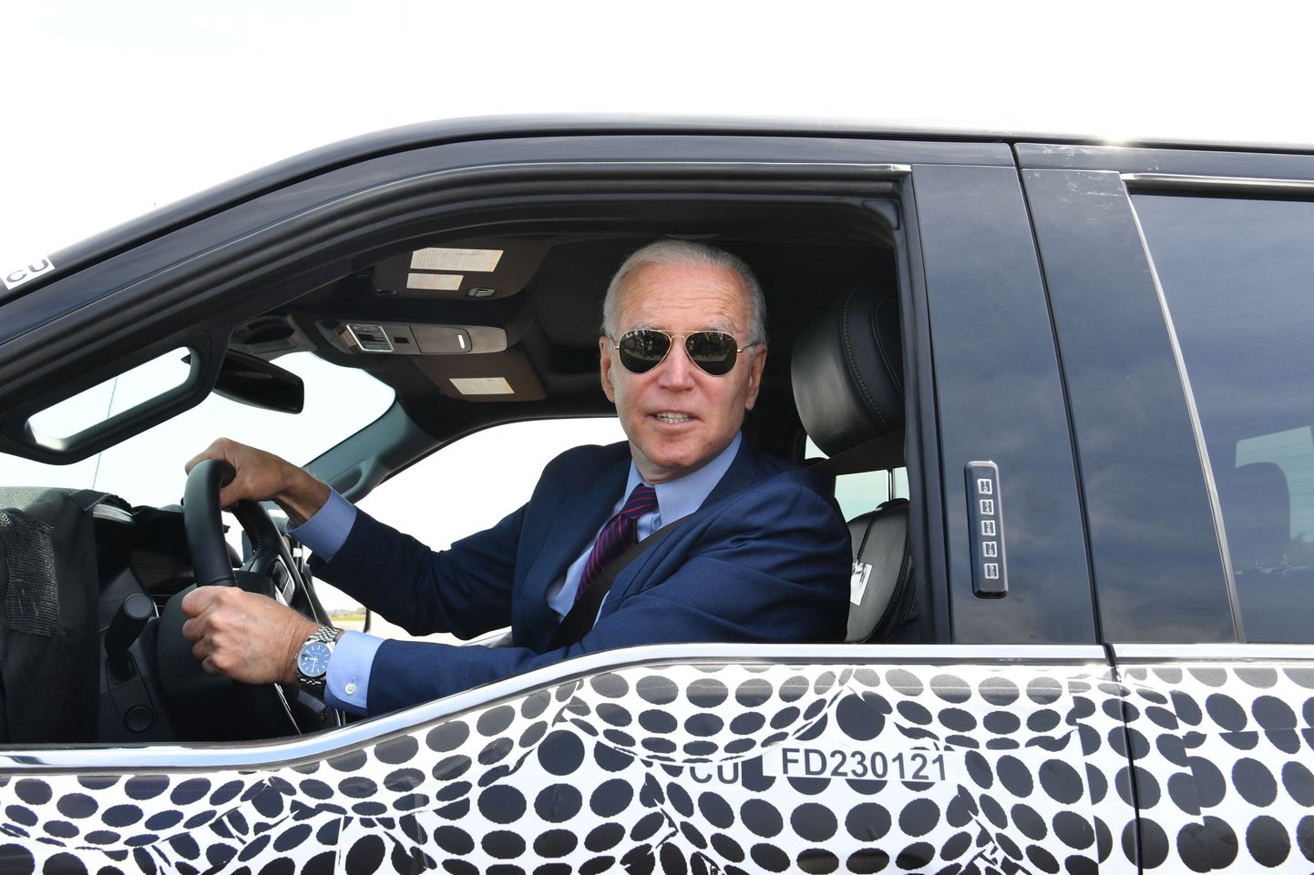 USA president Joe Biden Ford F-150 roolis, 18. mail 2021.