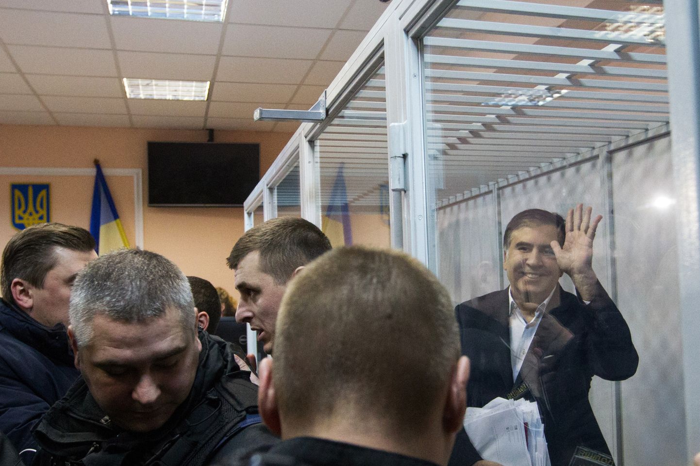 Saakašvili teisipäeval Kiievis kohtusaalis.