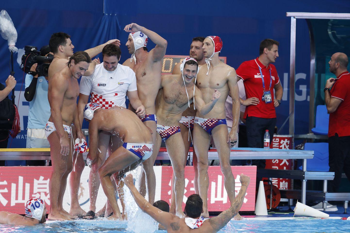 Horvaatia veepallimeeskond pärast pronksimängu.