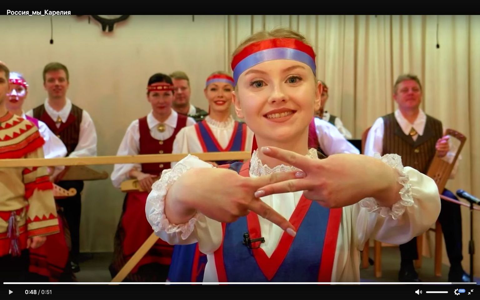 Karjala Vabariigi laulu-ja tantsuansambel „Kantele“ esineb sõja toetuseks ülevenemaalise kampaania #Россия_мы raames
