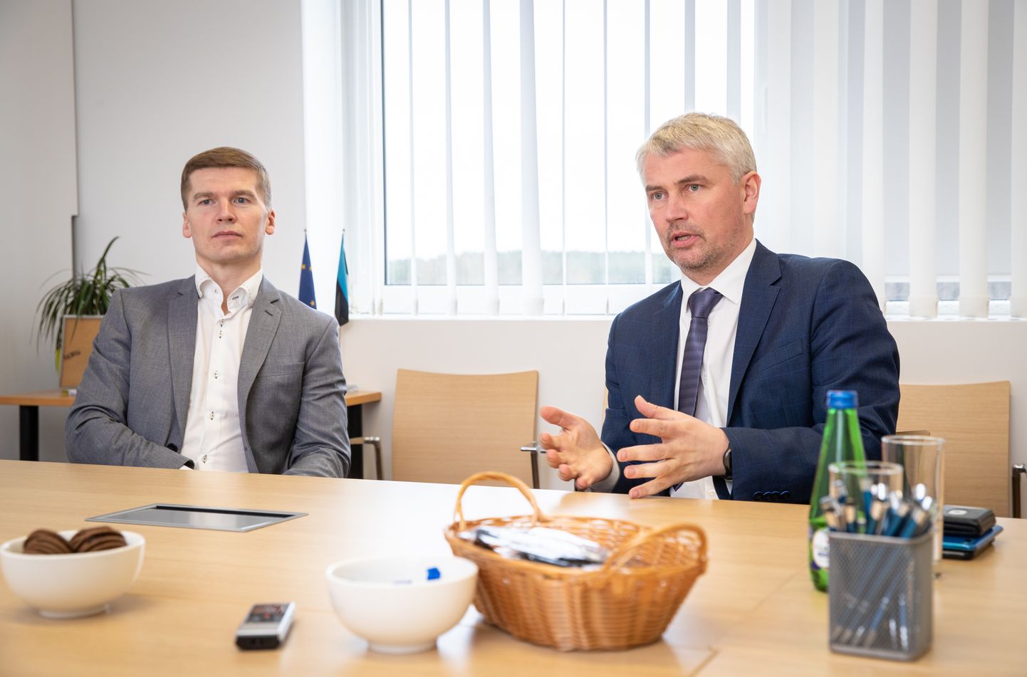 Interview with the director general of the Information System Authority (RIA) appointed Margus Arm (beard) and Lauri Aasmann, Information System Authority (RIA) Director of Cyber Security.