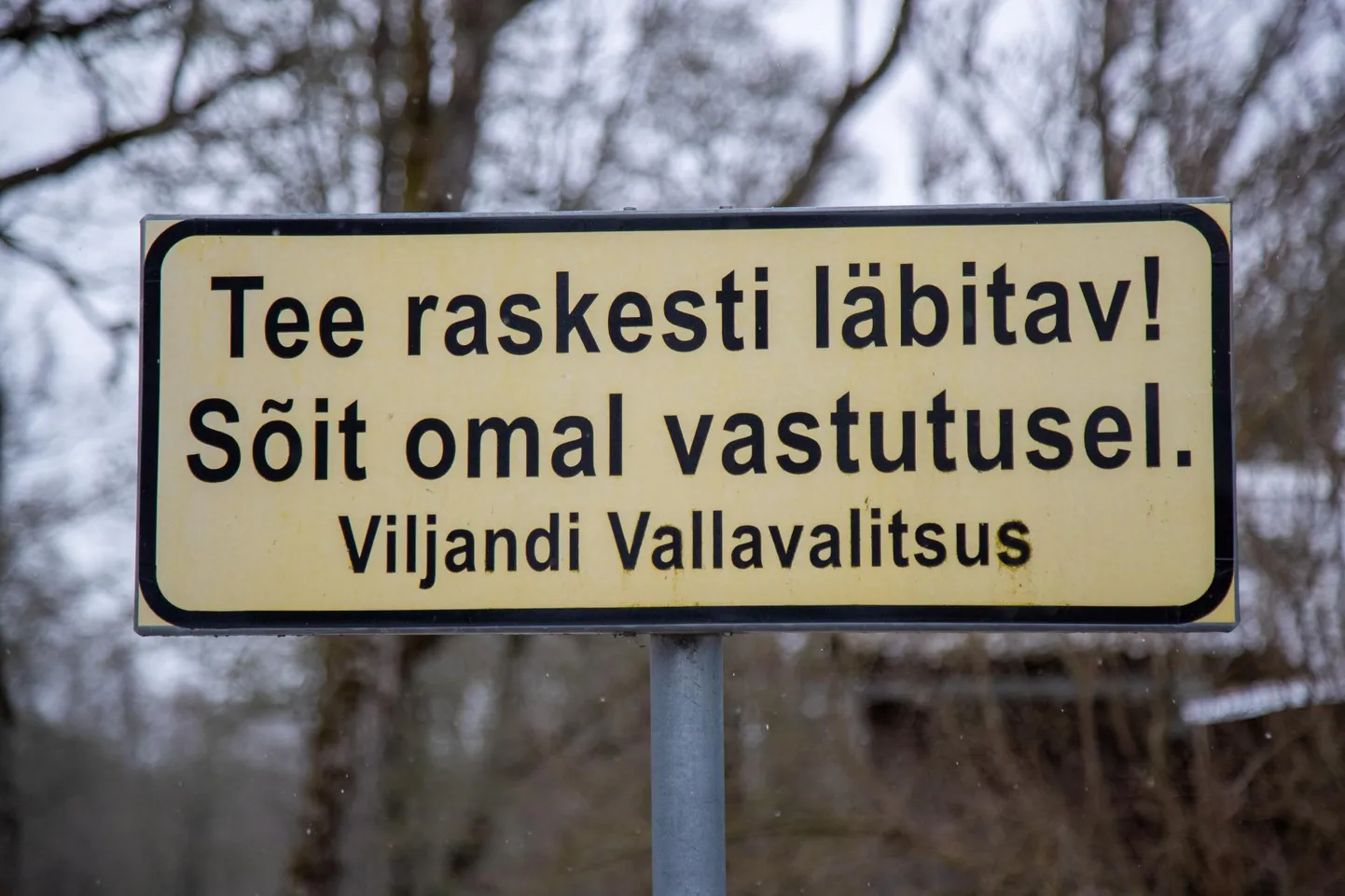 Loodi mõisa juurest orgu viiv munakivitee on Viljandi vallas ainus, millel sõitmise on vald seadnud autojuhi vastutusele.