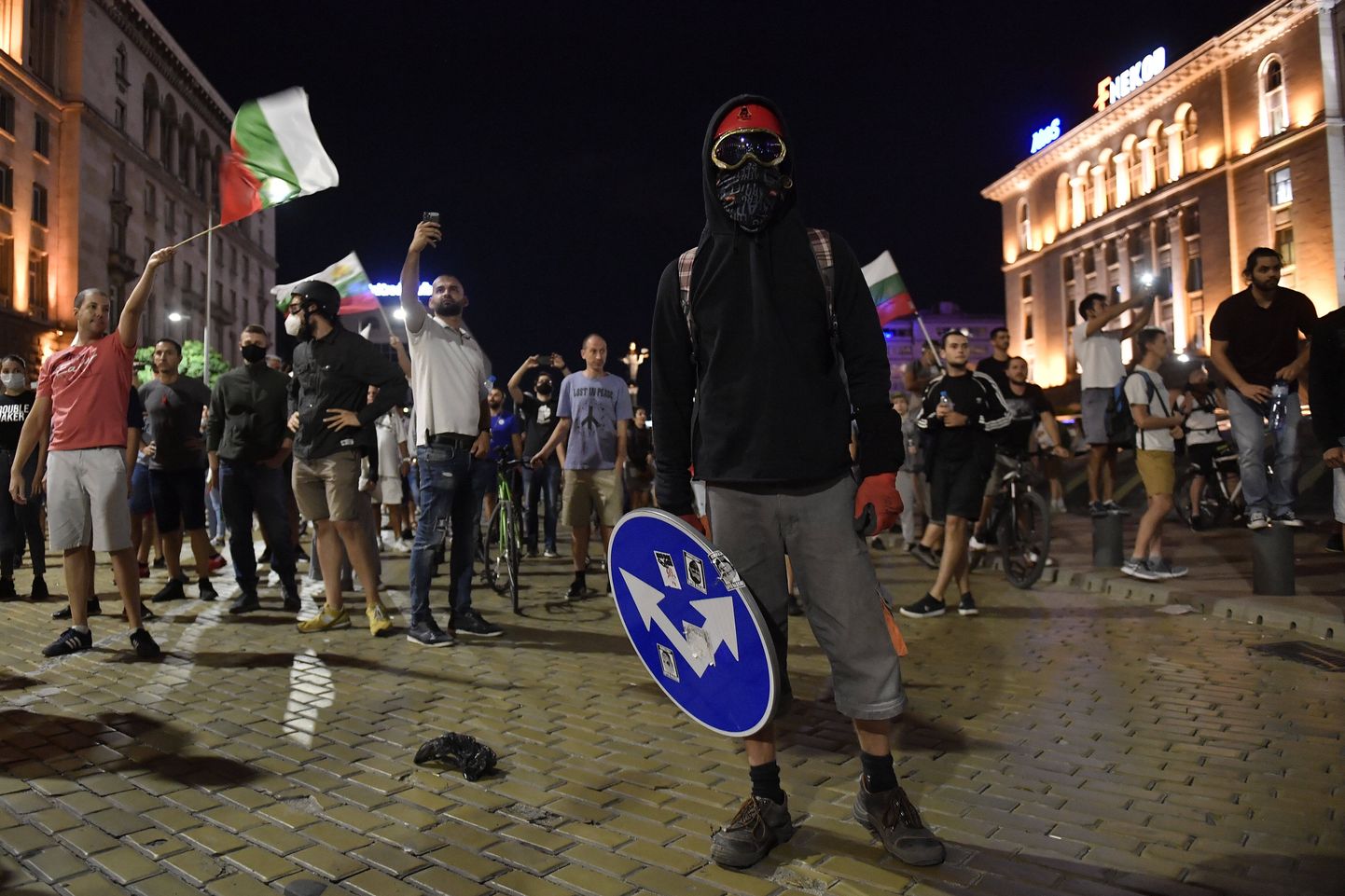 Valitsusvastane meeleavaldus 2. septembril Sofias Bulgaaria parlamendihoone juures.